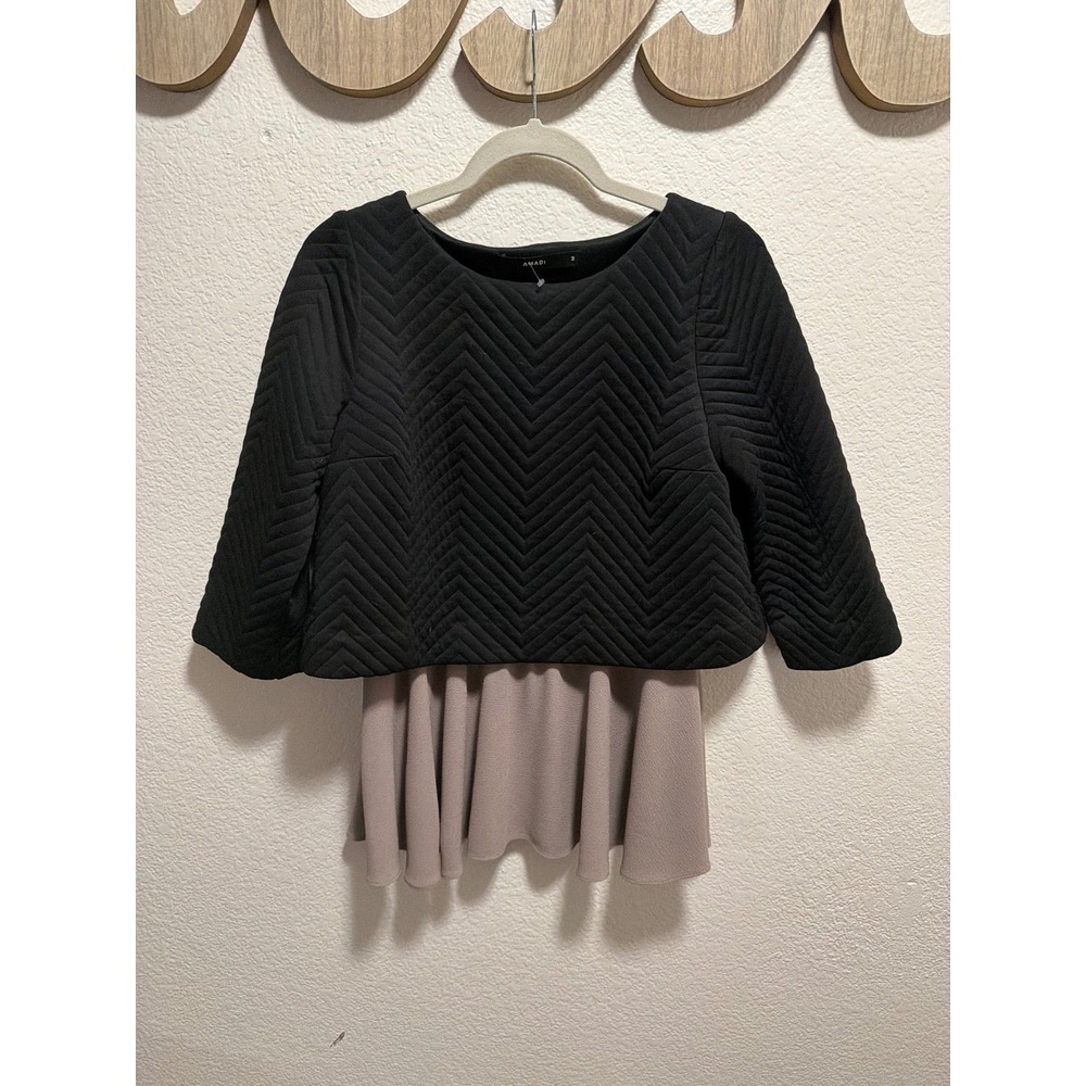 Amadi Mini Dress Black and Greyish Tan Size M